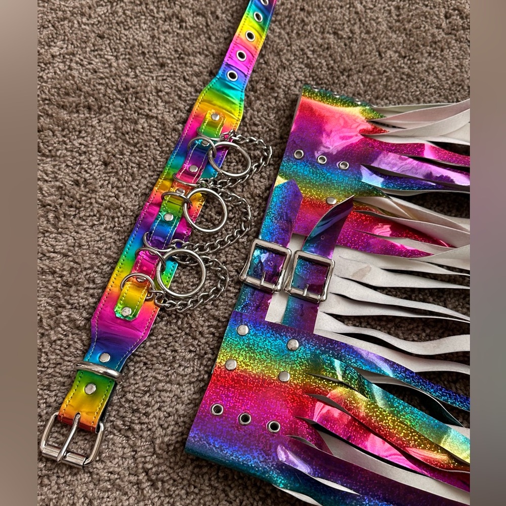 iHeartRaves Rainbow Chain Choker & Strap Accessory